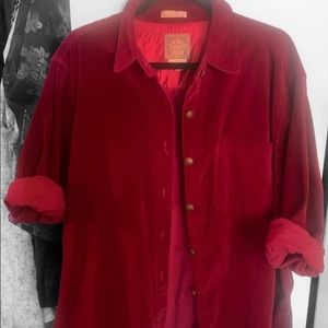 Velvet Crimson Button Down